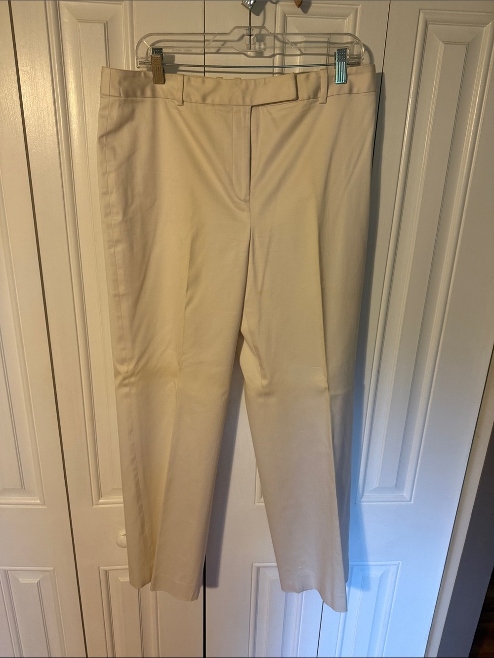 LOFT off-white Straight-Leg Dress Pants